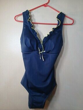 Gabar Blue Ruffle-Trim One-Piece Swimsuit